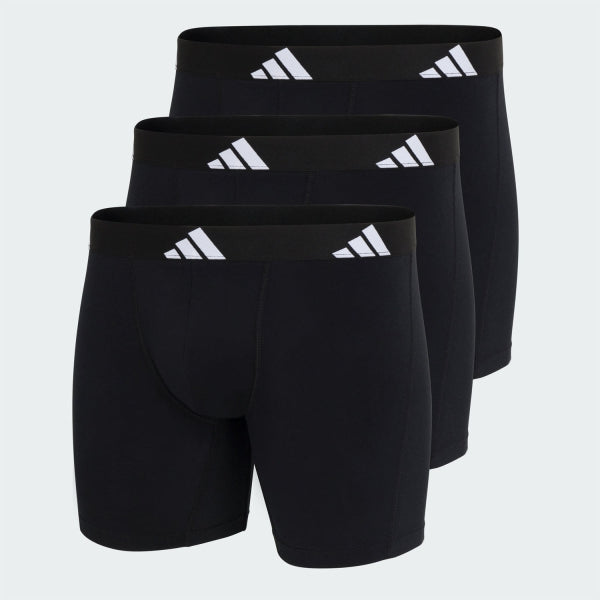 AA-P28 (Adidas 3 pack active flex cotton boxer brief underwear black) 72593691