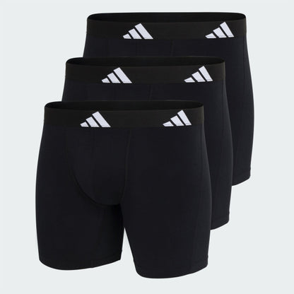 AA-P28 (Adidas 3 pack active flex cotton boxer brief underwear black) 72593691