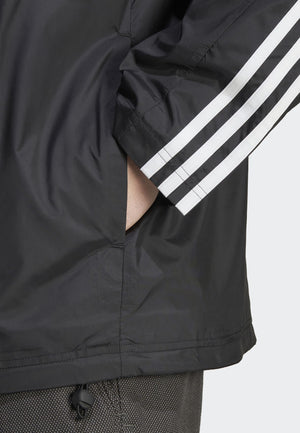 AA-F21 (Adidas essentials 3-stripes woven windbreaker black/white) 72396735 ADIDAS