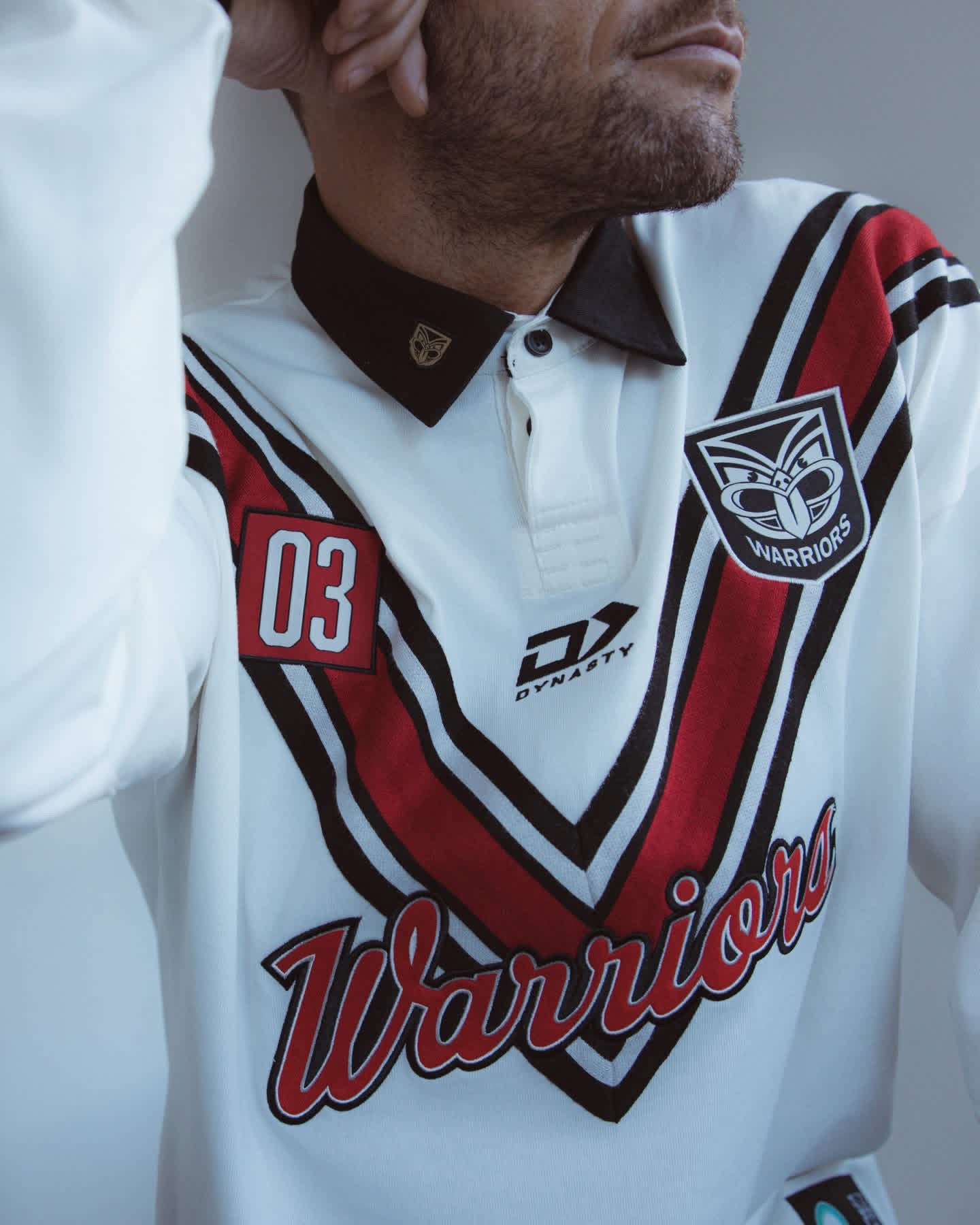 DY-Q4 (Dynasty 2026 Nz warriors mens 03 fauxback traditional polo beige) 52698869