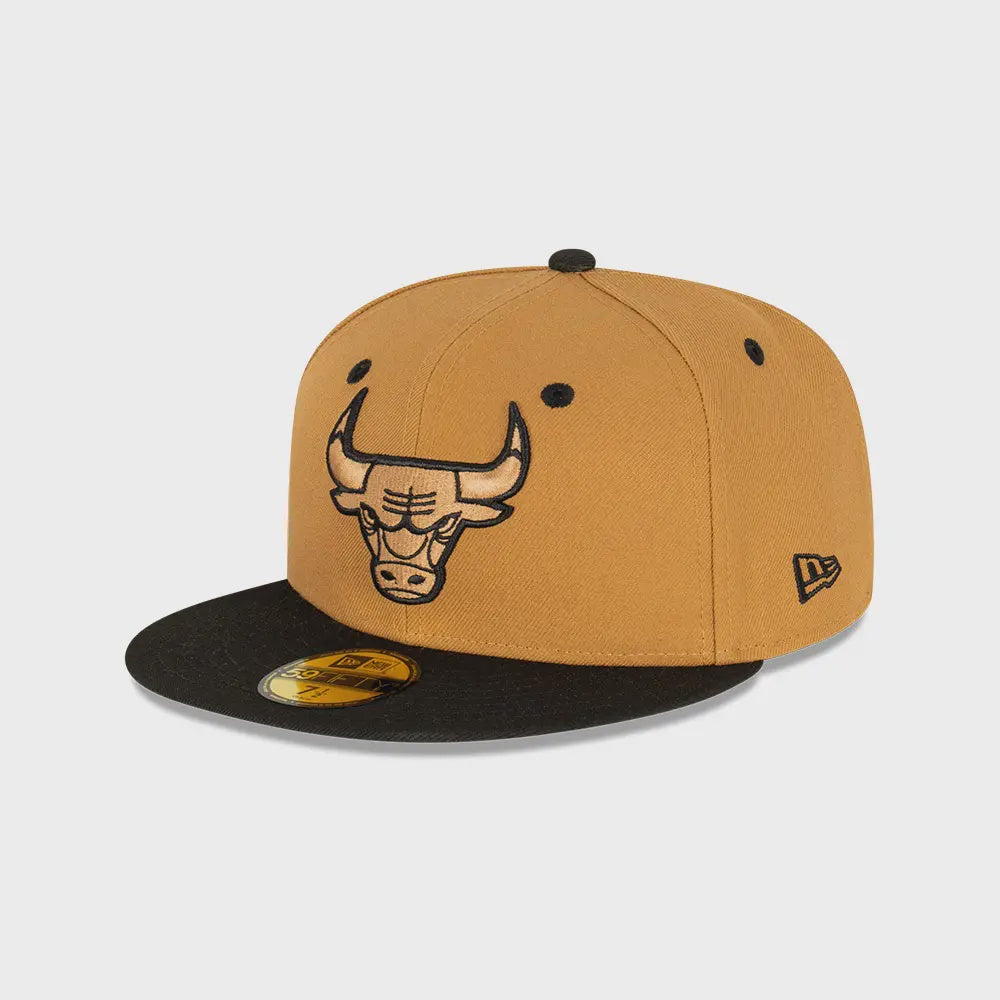 NEC-M53 (New era 5950 multi league wheat black chicago bulls fitted hat) 72393750