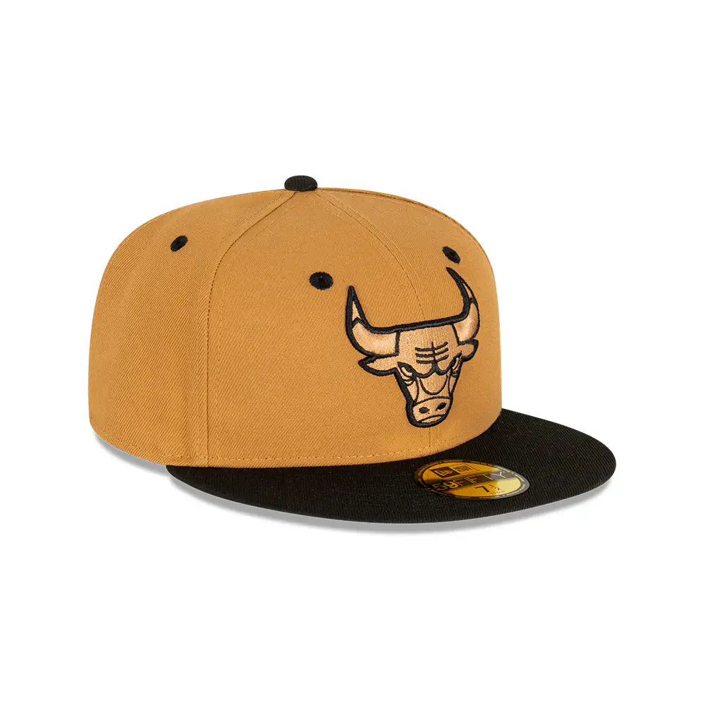 NEC-M53 (New era 5950 multi league wheat black chicago bulls fitted hat) 72393750