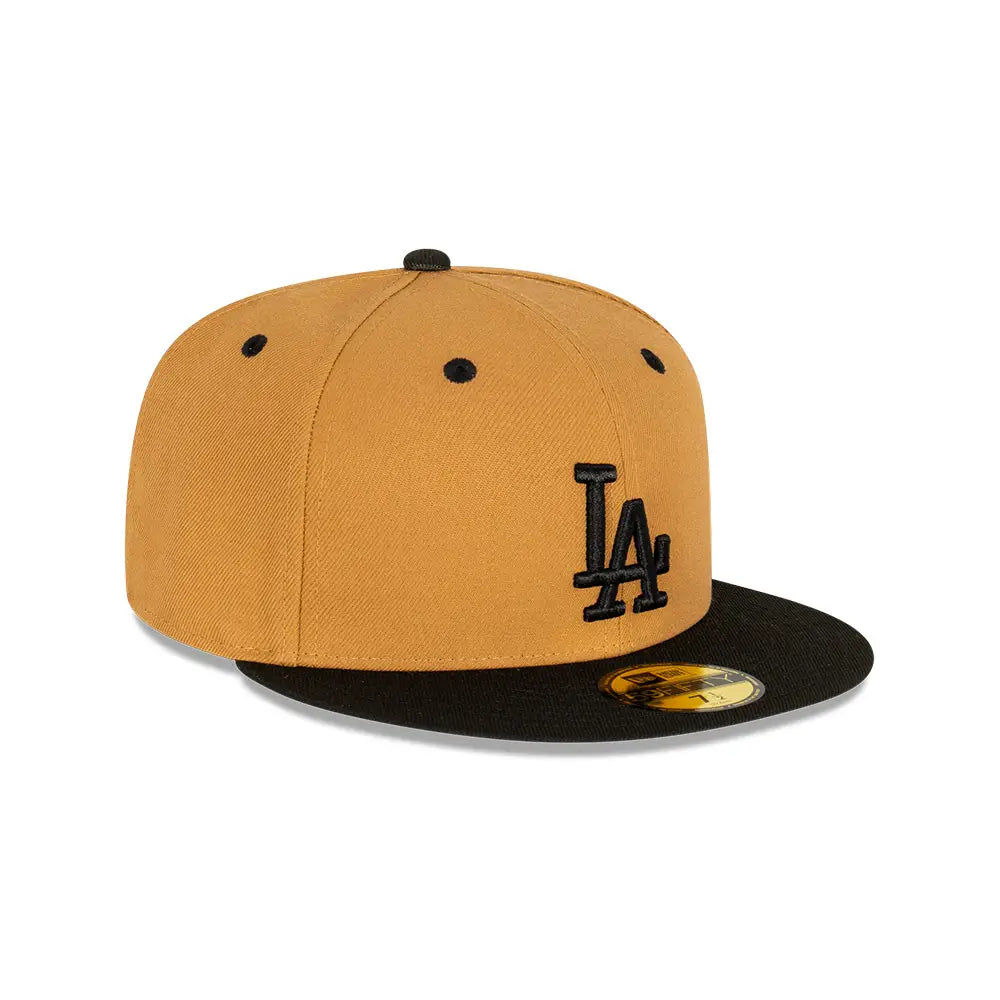 NEC-K53 (New era 5950 multi league wheat black dodgers fitted hat) 72393750