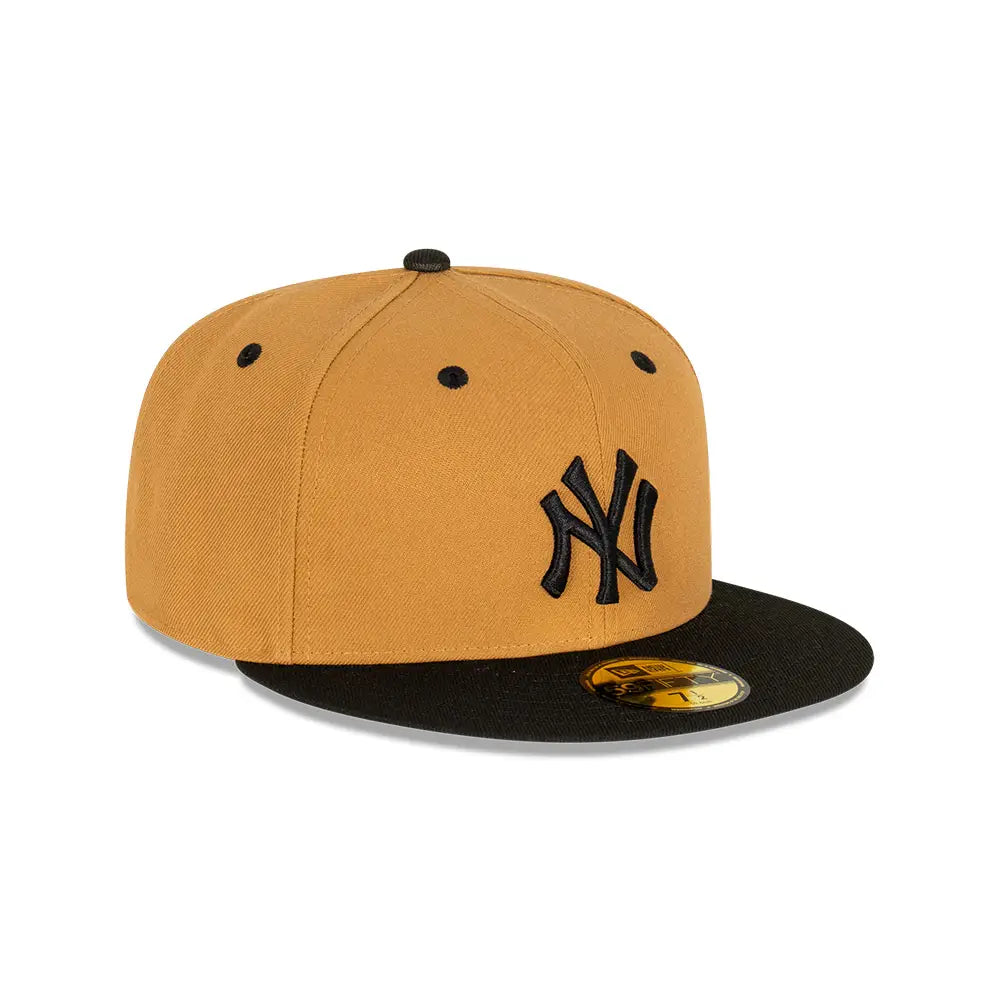 NEC-L53 (New era 5950 multi league wheat black new york yankees fitted hat) 72393750