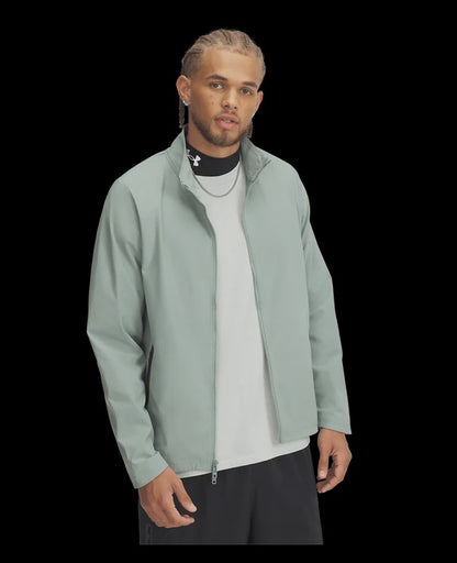 UAA-D15 (Under armour mens unstoppable non-hooded full-zip  jacket silica green/black) 52598695