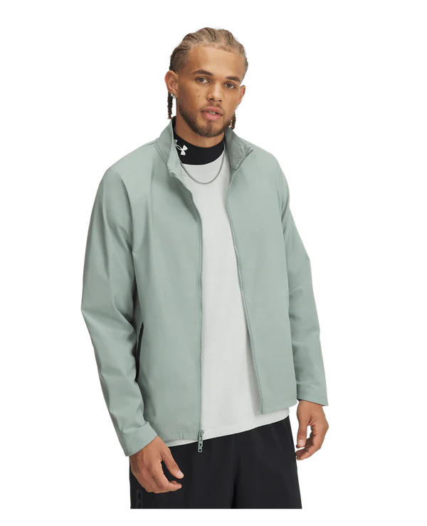 UAA-D15 (Under armour mens unstoppable non-hooded full-zip  jacket silica green/black) 52598695