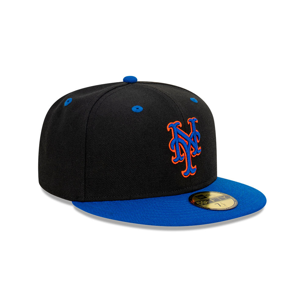 NEC-G47 (New era 5950 2 tone classic new york mets black lry fitted hat) 12394000 NEW ERA