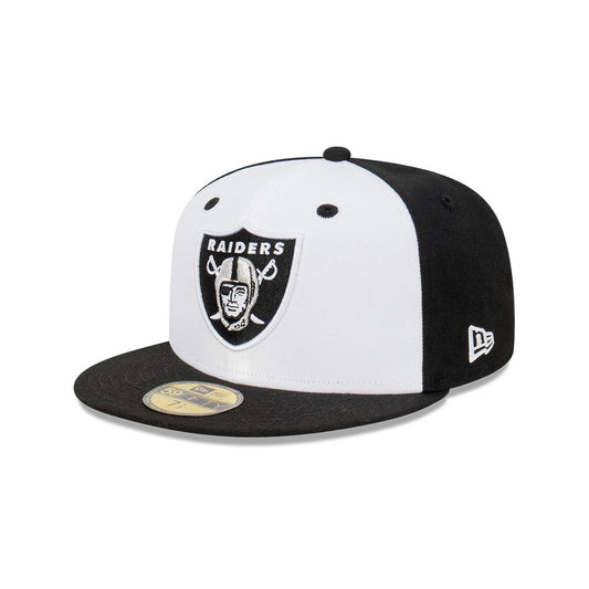 NEC-A45 (New era 5950 blockout la raiders black/white fitted hat) 112294000