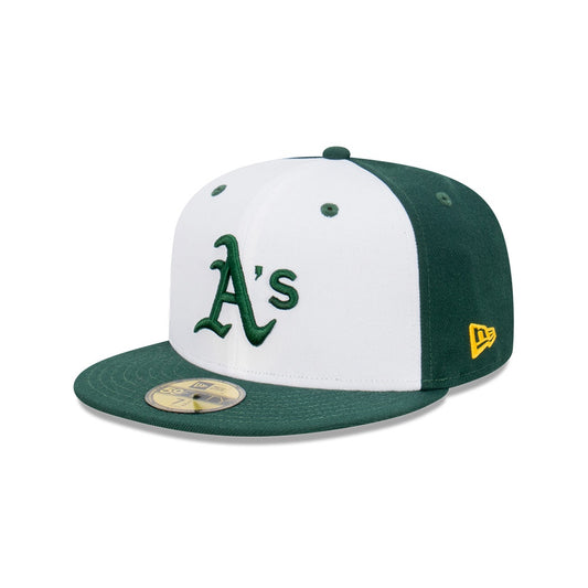 NEC-X44 (New era 5950 blockout oakland athletics dry/white fitted hat) 112294000