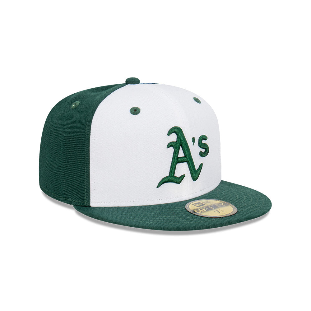 NEC-X44 (New era 5950 blockout oakland athletics dry/white fitted hat) 112294000