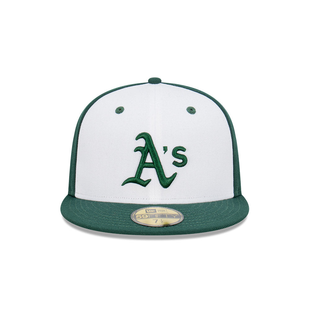 NEC-X44 (New era 5950 blockout oakland athletics dry/white fitted hat) 112294000