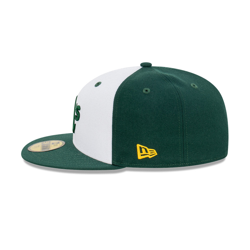 NEC-X44 (New era 5950 blockout oakland athletics dry/white fitted hat) 112294000