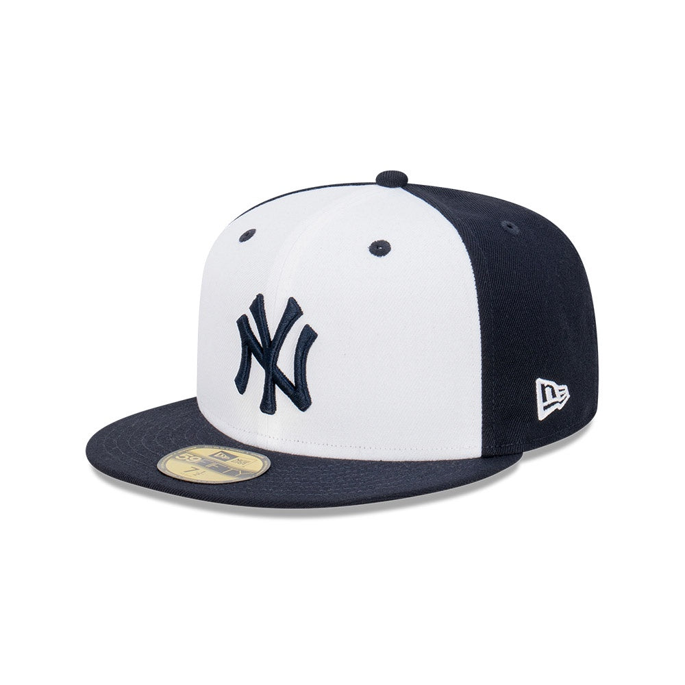 NEC-W44 (New era 5950 blockout new york yankees navy/white fitted hat) 112294000