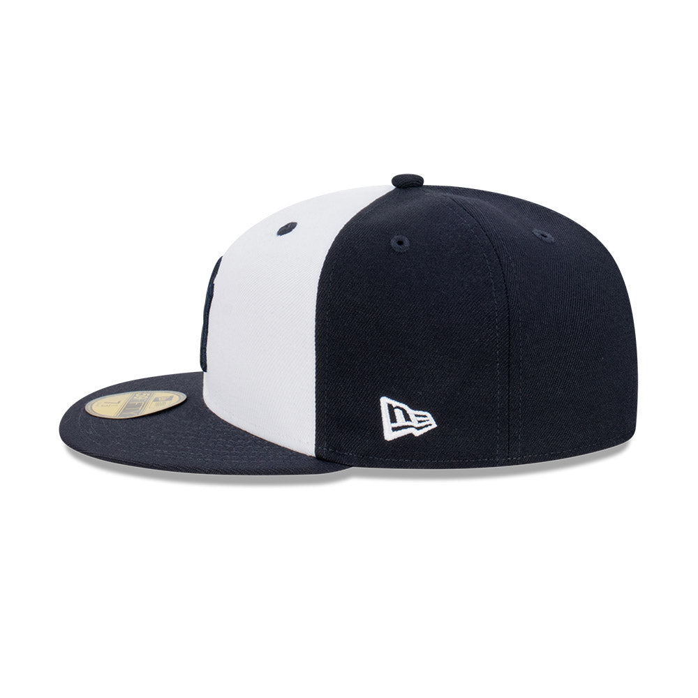 NEC-W44 (New era 5950 blockout new york yankees navy/white fitted hat) 112294000