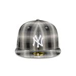 NEC-B48 (New era 5950 full plaid new york yankees fitted hat black/white) 32294190 NEW ERA