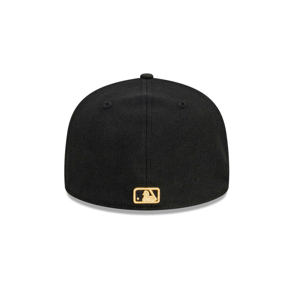 NEC-Y48 (New era 5950 metallic accent new york yankees fitted hat black/mtg) 32293750 NEW ERA