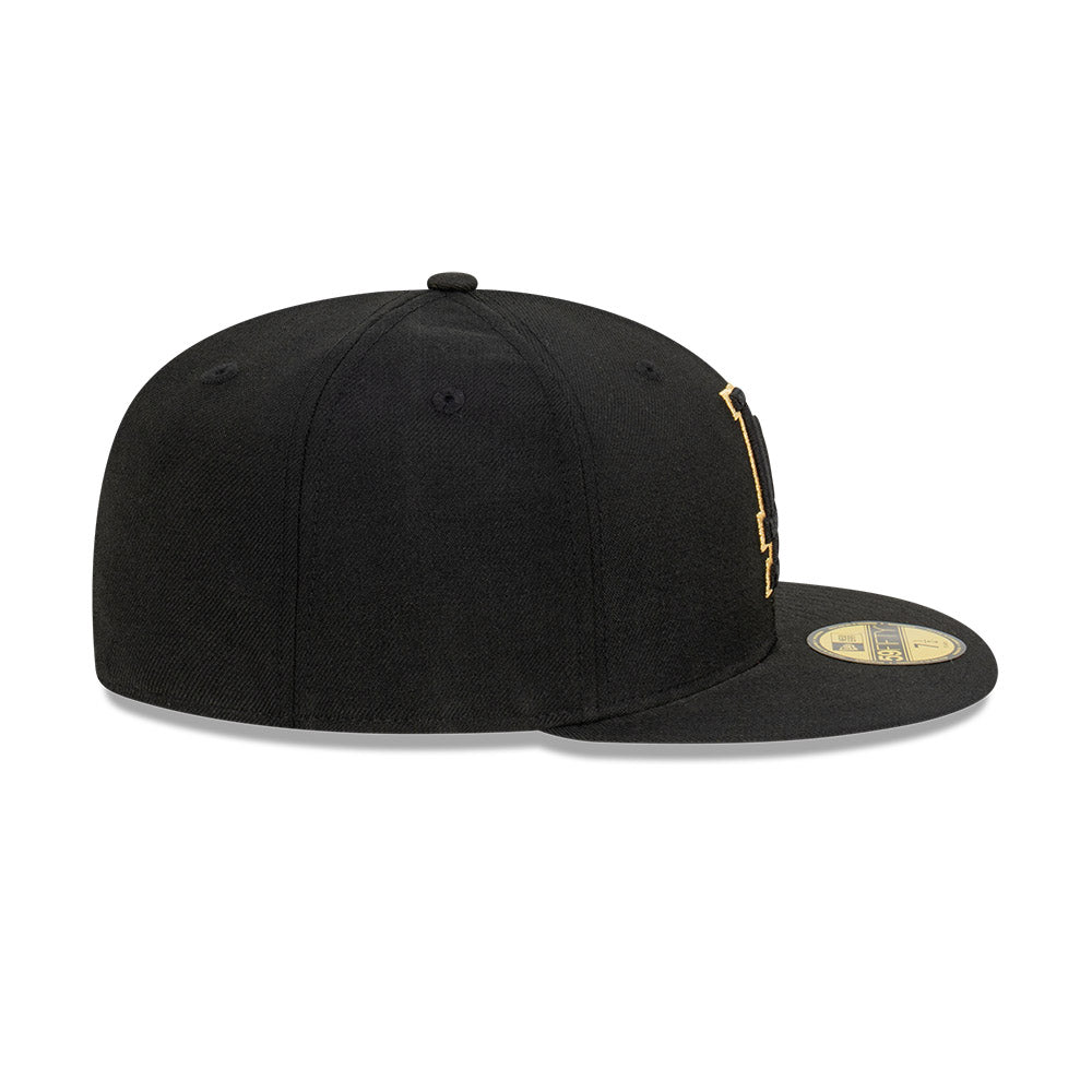 NEC-Z48 (New era 5950 metallic accent la dodgers fitted hat black/mtg) 32393750 NEW ERA