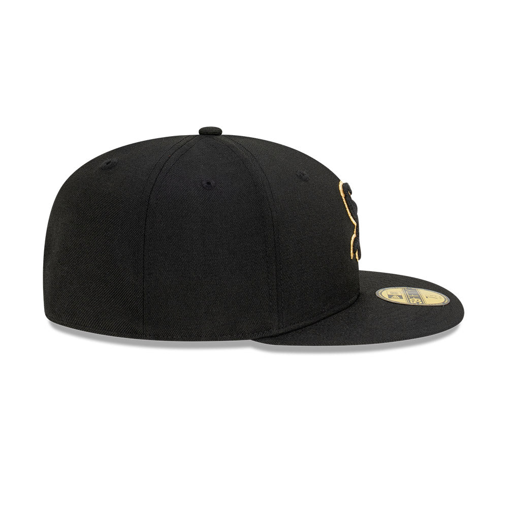 NEC-A49 (New era 5950 metallic accent chicago white sox fitted hat black/mtg) 32293750 NEW ERA