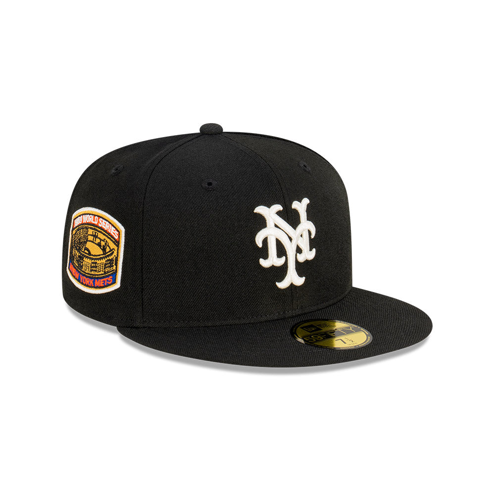 NEC-D50 (New era 5950 archive patch new york mets black/white fitted hat) 42393970 NEW ERA