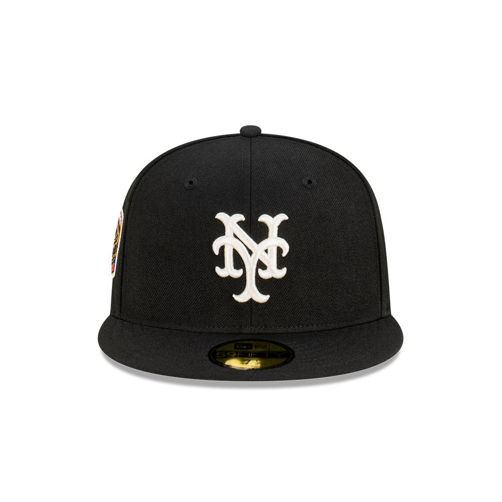 NEC-D50 (New era 5950 archive patch new york mets black/white fitted hat) 42393970 NEW ERA