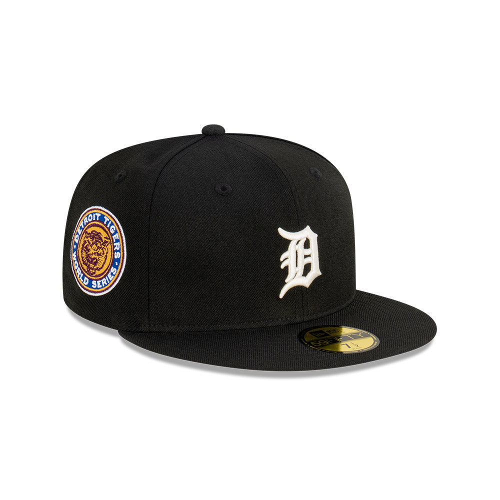 NEC-E50 (New era 5950 archive patch detroit tigers black/white fitted hat) 42393970 NEW ERA