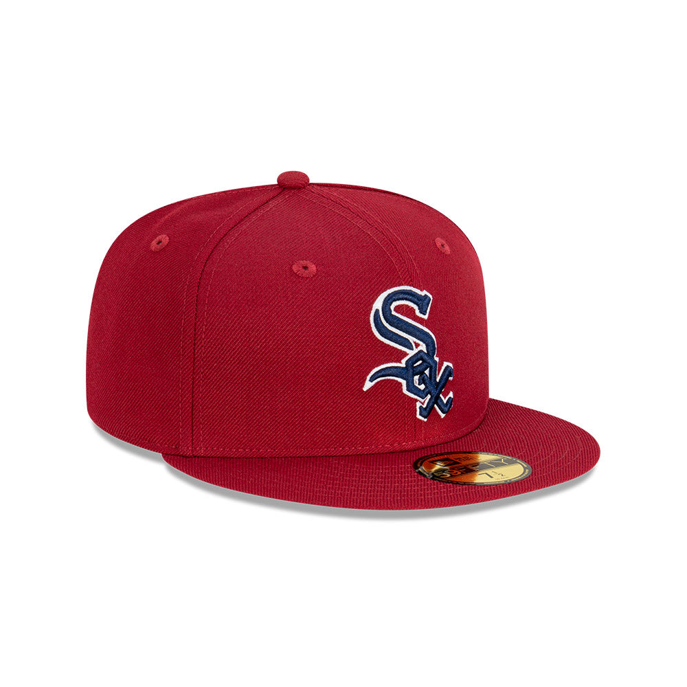 NEC-R51 (New era 5950 bordeaux blue chicago white sox fitted hat maroon/navy) 52393750 NEW ERA