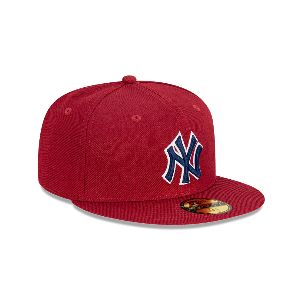 NEC-Q51 (New era 5950 bordeaux blue new york yankees fitted hat maroon/navy) 52393750 NEW ERA