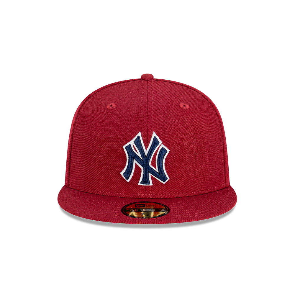 NEC-Q51 (New era 5950 bordeaux blue new york yankees fitted hat maroon/navy) 52393750 NEW ERA