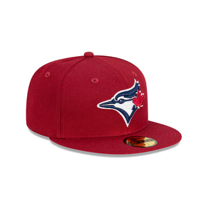 NEC-S51 (New era 5950 bordeaux blue toronto blue jays fitted hat maroon/navy) 52393750 NEW ERA
