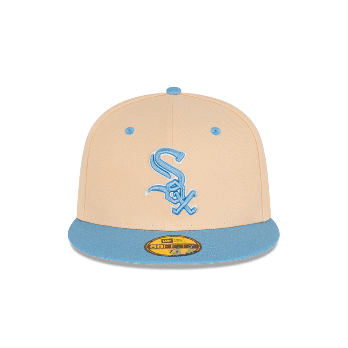 NEC-X52 (New era 5950 ice latte chicago white sox fitted hat mango mocha/sky blue) 72393750