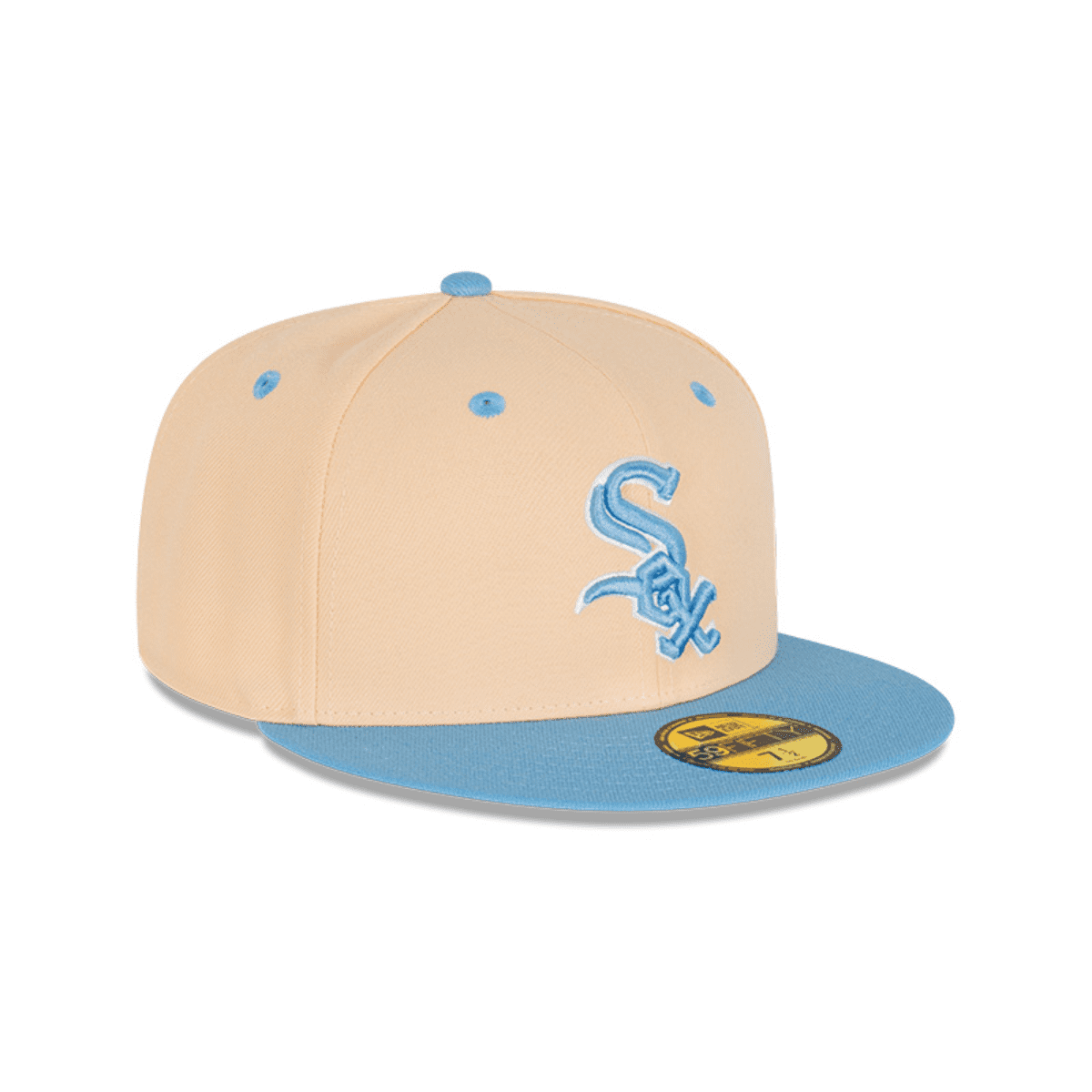 NEC-X52 (New era 5950 ice latte chicago white sox fitted hat mango mocha/sky blue) 72393750