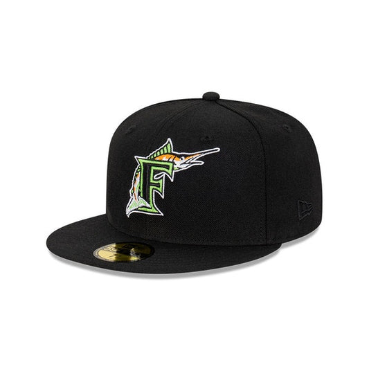 NEC-C55 (New era 5950 all sorts florida marlins black/lime fitted cap) 112393970