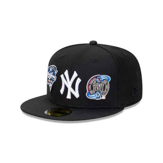 NEC-K56 (New era 5950 subway series new york yankees fitted cap black/chrome/white) 52494190