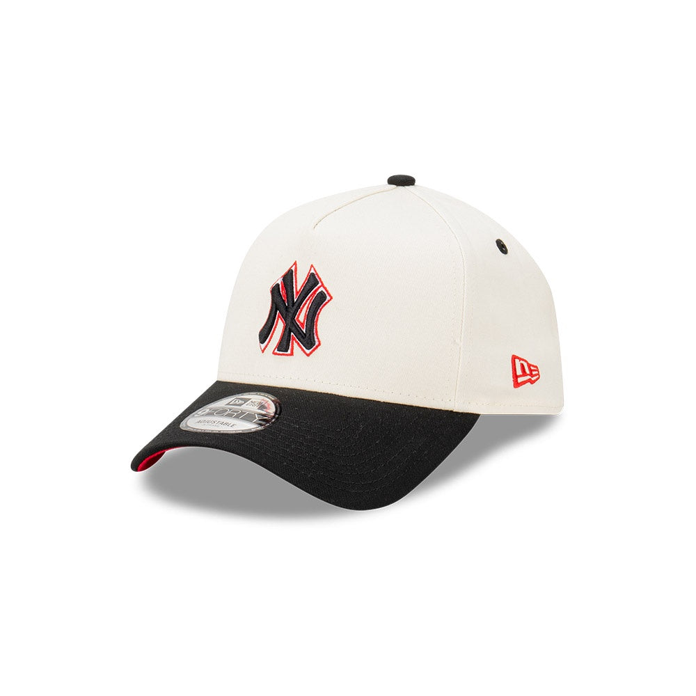 NEC-D57 (New era 940 A frame ivory blaze new york yankees snapback chrome white/scarlet red osfm) 52492450