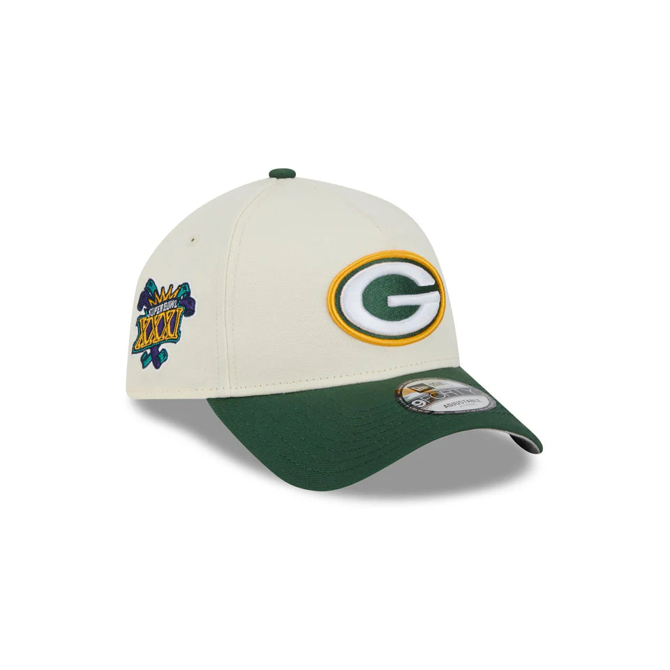 NEC-P64 (New era 940 A frame superbowl 2tone green bay packers snapback chrome white/official team colours/grey UV osfm) 52592670