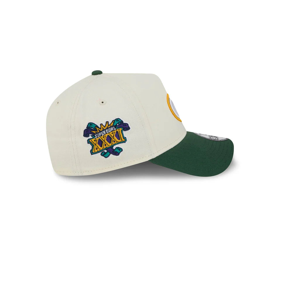 NEC-P64 (New era 940 A frame superbowl 2tone green bay packers snapback chrome white/official team colours/grey UV osfm) 52592670
