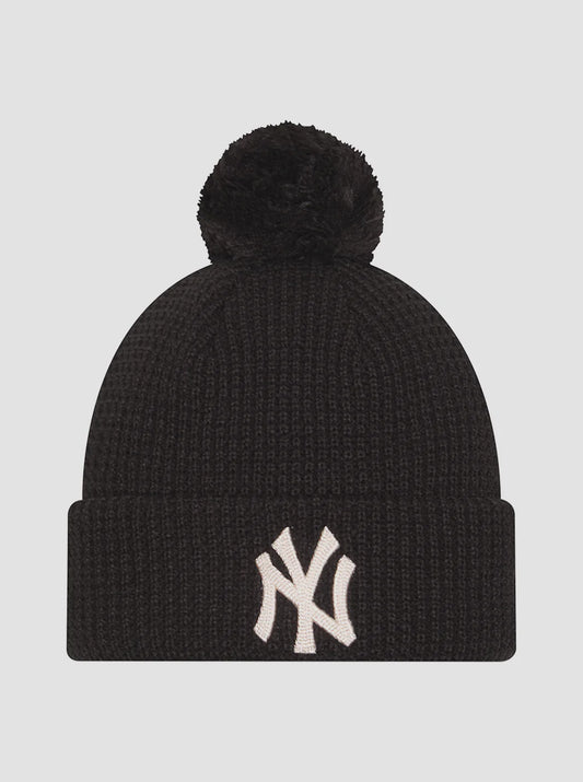 NEC-J69 (New era new york yankees knit waffle chainstitch beanie black osfm) 102591869