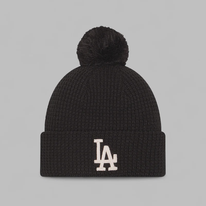 NEC-I69 (New era los angeles dodgers knit waffle chainstitch beanie black osfm) 102591869