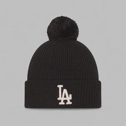 NEC-I69 (New era los angeles dodgers knit waffle chainstitch beanie black osfm) 102591869