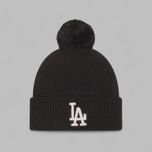 NEC-I69 (New era los angeles dodgers knit waffle chainstitch beanie black osfm) 102591869