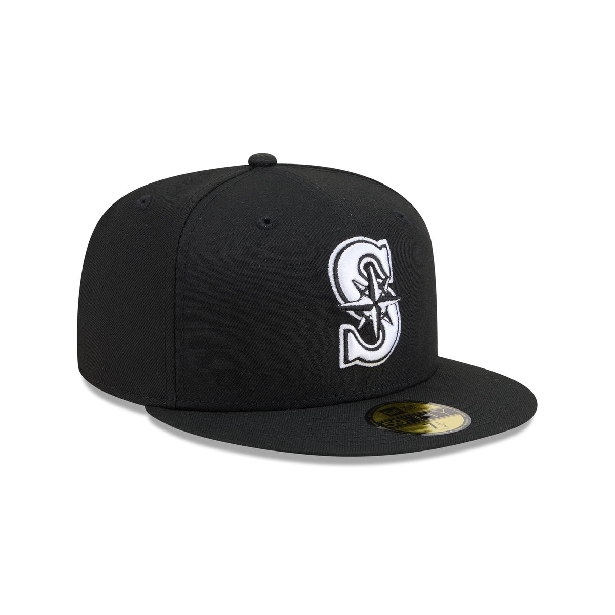 NEC-L74 (New era 5950 seattle mariners fitted hat black/white) 82693750