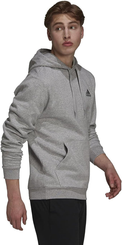 AA-F23 (Adidas essentials feel cozy fleece hoodie medium grey heather/black) 32493610