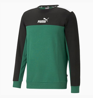 PA-T8 (Puma essentials + block fleece crew sweatshirt vine/black) 92394500 PUMA