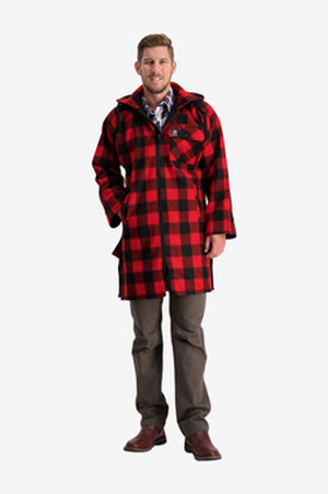 SNA-I (Swanndri check mosgiel wool bushshirt with zip front red/black) 823918095 SWANNDRI