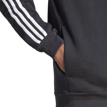 AA-L21 (Adidas essentials 3-stripes full zip hoodie black/white) 82394329 ADIDAS