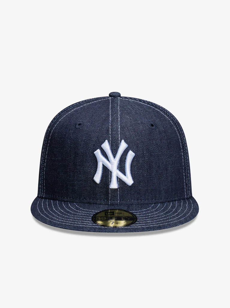 NEC-P73 (New era 5950 new york yankees denim contrast fitted hat grey UV denim/white) 52693970
