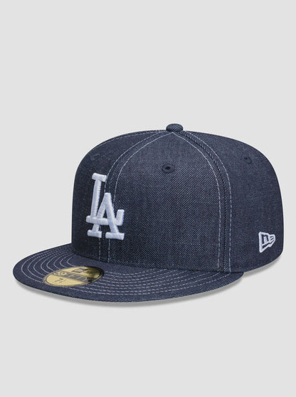 NEC-Q73 (New era 5950 los angeles dodgers denim contrast fitted hat grey UV denim/white) 52693970