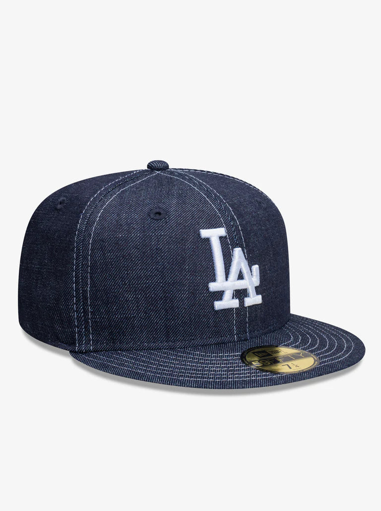 NEC-Q73 (New era 5950 los angeles dodgers denim contrast fitted hat grey UV denim/white) 52693970