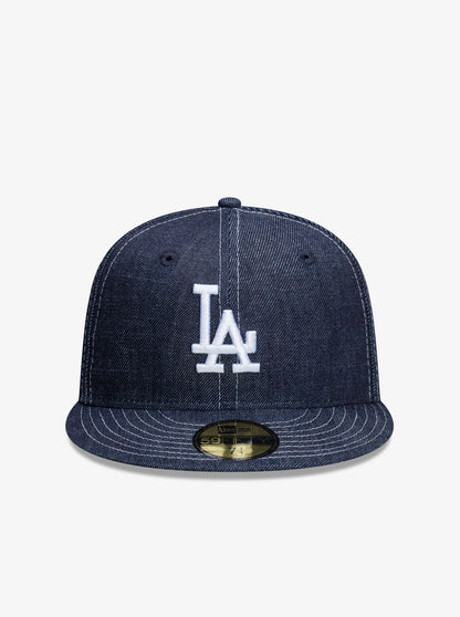 NEC-Q73 (New era 5950 los angeles dodgers denim contrast fitted hat grey UV denim/white) 52693970