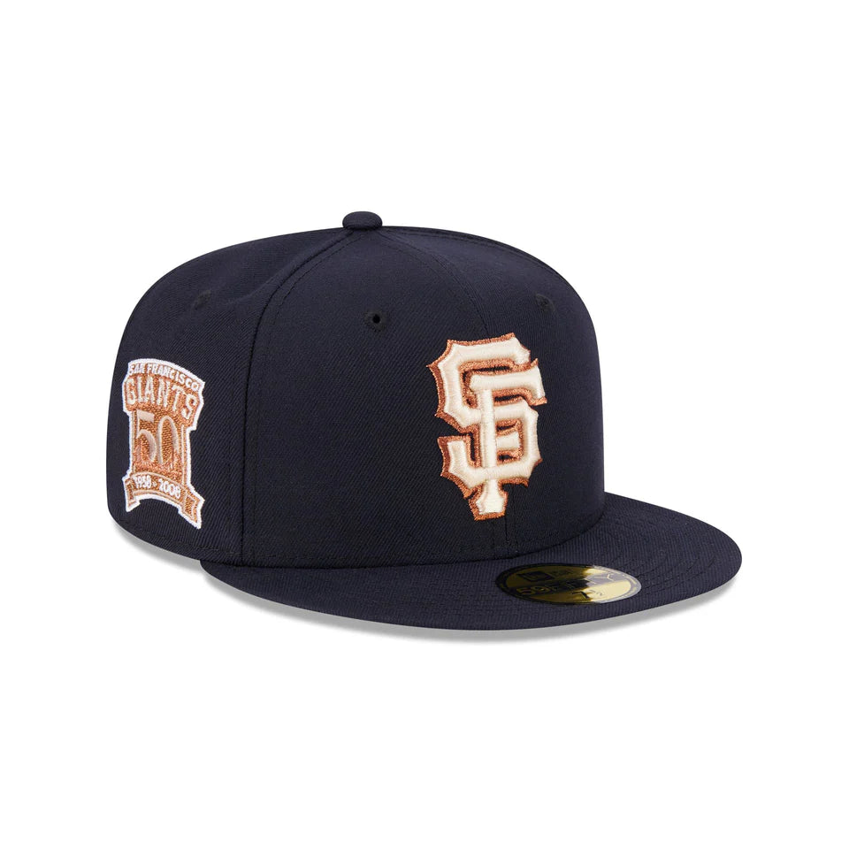 NEC-H71 (New era 5950 seasonal san francisco giants navy/stone fitted hat) 12693970